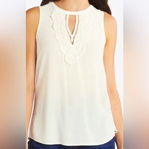 Daniel Rainn Elegant White Sleeveless Top
